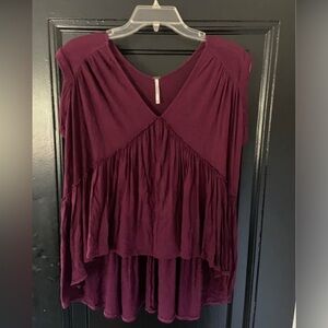 Free People Deep Purple Blouse